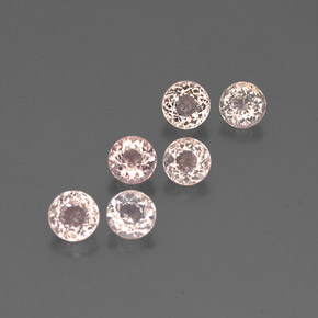 Gemas de morganita rosa natural de  ct, corte redondo, VVS-VS