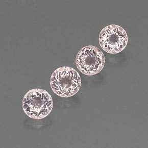 Gemas de morganita rosa natural de  ct, corte redondo, VVS-VS