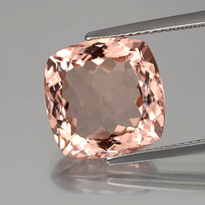 Morganita rosa natural de 6,93 ct, corte cojín, VVS