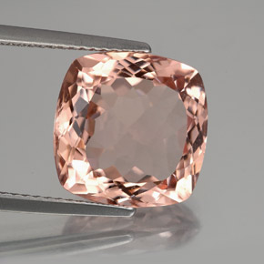 Morganita rosa natural de 6,93 ct, corte cojín, VVS