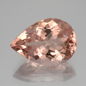 Morganita Rosado salmón natural de 7.75 ct, En forma de pera, VVS