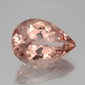 Morganita Rosado salmón natural de 7.75 ct, En forma de pera, VVS