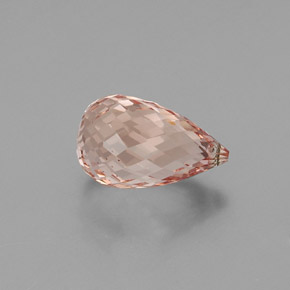 Morganita Rosado salmón natural de 6.71 ct, Corte Briolette, SI