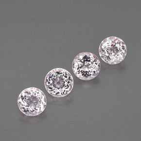 Gemas de morganita rosa natural de  ct, corte redondo, VVS-VS