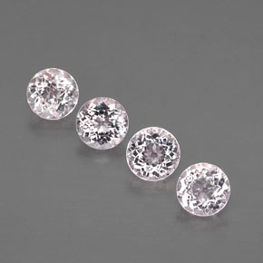 Gemas de morganita rosa natural de  ct, corte redondo, VVS-VS