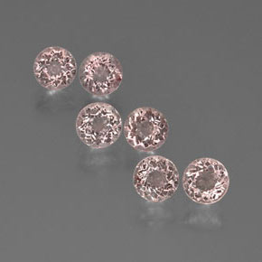 Gemas de morganita rosa natural de  ct, corte redondo, VS