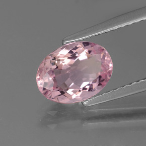Morganita Rosado claro natural de 1.26 ct, Corte Óvalo, VS