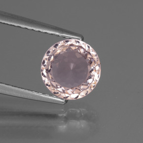 Morganita rosa natural de 1,23 ct, corte redondo, VVS-VS