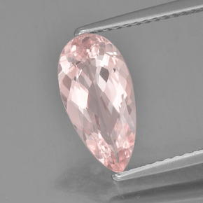 Morganita rosa natural de 1,53 ct, en forma de pera, VVS-VS