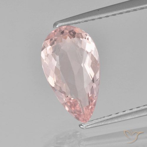 Morganita rosa natural de 1,54 ct, en forma de pera, VS