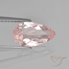 Morganita rosa natural de 1,54 ct, en forma de pera, VS