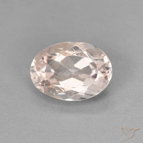 0.91ct Natural Medium Light-Pink morganita, Ovalada, VVS-VS