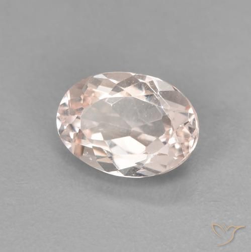 Morganita Medium Light-Pink natural de 0.91 ct, Ovalada, VVS-VS