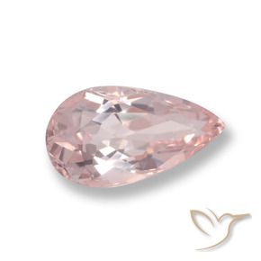 Morganita Rosado claro medio natural de 0.84 ct, En forma de pera, VVS-VS