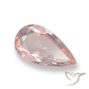 Morganita Rosado medio natural de 0.93 ct, En forma de pera, VVS