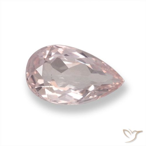 0.92ct Natural Tono rosado coral Morganita, En forma de pera, VVS-VS