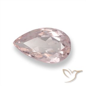 Morganita Tono rosado coral natural de 0.92 ct, En forma de pera, VVS-VS