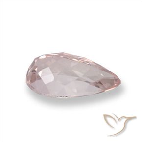 Morganita Tono rosado coral natural de 0.92 ct, En forma de pera, VVS-VS