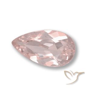 Morganita Rosado medio natural de 1.03 ct, En forma de pera, VS