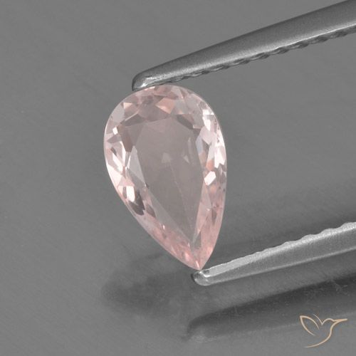 Morganita rosa natural de 0,63 ct, en forma de pera, VVS-VS