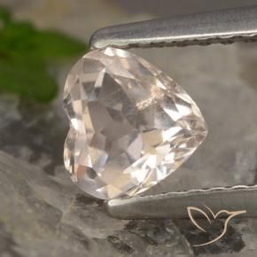 Morganita rosa natural de 0,60 ct, forma de corazón, VS