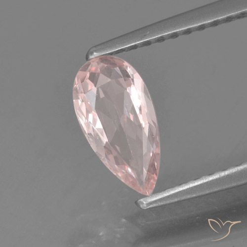 0.58ct Natural Rosado claro Morganita, En forma de pera, VVS-VS