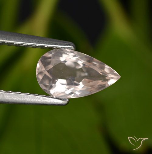 0.83ct Natural Rosado salmón Morganita, En forma de pera, VVS-VS