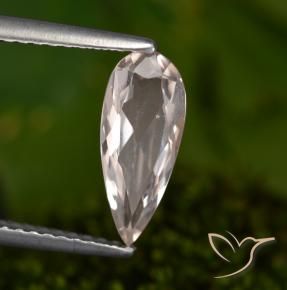 Morganita Rosado muy claro natural de 0.91 ct, En forma de pera, VVS-VS