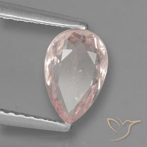 Morganita Rosado claro medio natural de 0.73 ct, En forma de pera, VS