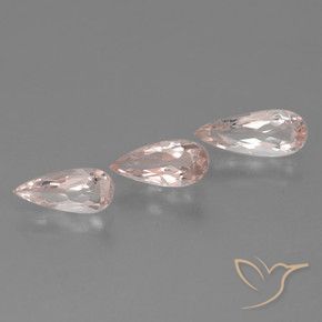 Gemas de Morganita Rosado muy claro natural de 1.61 ct, En forma de pera, VVS-VS