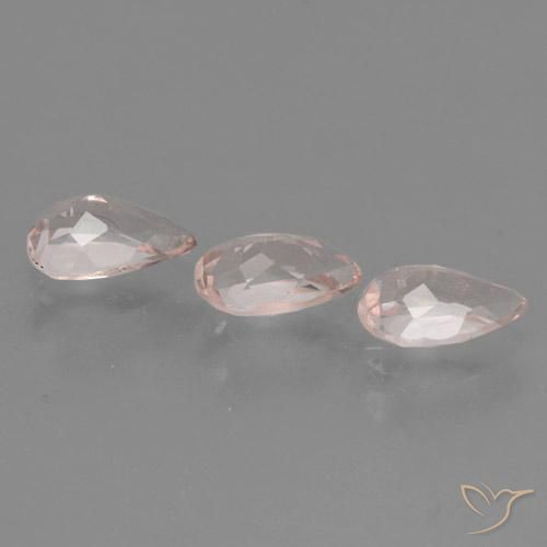 Gemas de Morganita Rosado medio natural de 1.32 ct, En forma de pera, VVS-VS