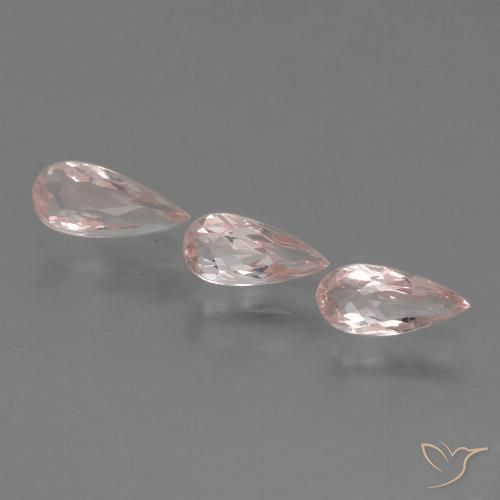 1.11ctw Natural Rosado claro medio Morganita, En forma de pera, VVS-VS