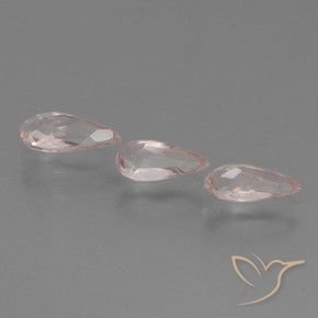 Gemas de Morganita Rosado claro medio natural de 1.11 ct, En forma de pera, VVS-VS