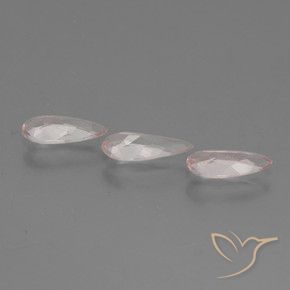 Gemas de Morganita Rosado claro medio natural de 1.24 ct, En forma de pera, VVS-VS