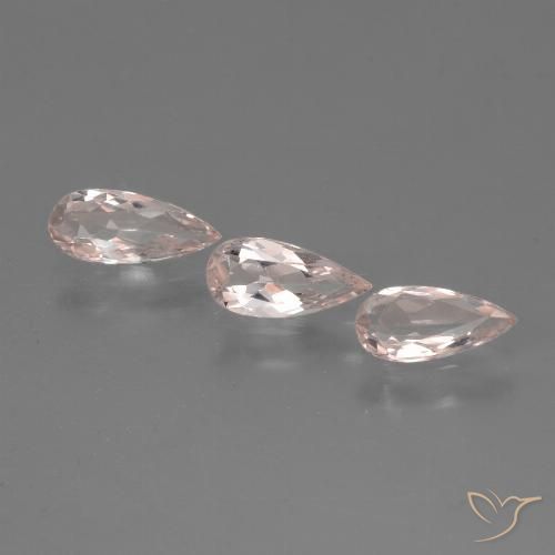 1.11ctw Natural Tono rosado coral morganita, En forma de pera, VVS-VS