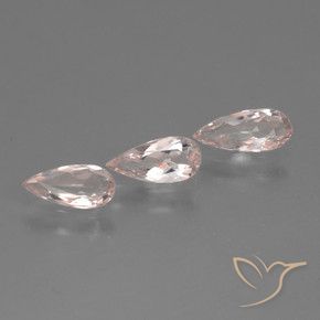 Gemas de Morganita Tono rosado coral natural de 1.11 ct, En forma de pera, VVS-VS