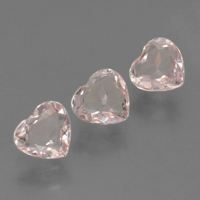 Gemas de Morganita Rosado flamingo natural de 1.47 ct, Forma de corazón, VVS-VS