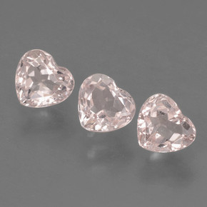 Gemas de morganita rosa claro natural de 1,54 ct, forma de corazón, VVS-VS