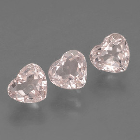 Gemas de morganita rosa claro natural de 1,54 ct, forma de corazón, VVS-VS