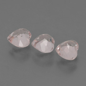 Gemas de morganita rosa claro natural de 1,54 ct, forma de corazón, VVS-VS