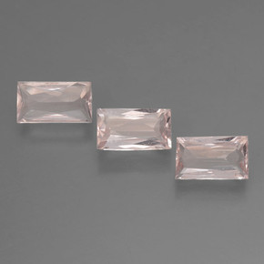 Gemas de morganita rosa natural de 1,64 ct, baguette, VS