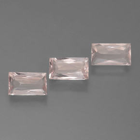 Gemas de morganita rosa natural de 1,64 ct, baguette, VS