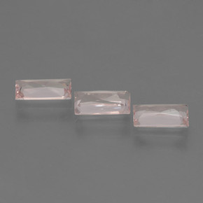 Gemas de morganita rosa natural de 1,64 ct, baguette, VS