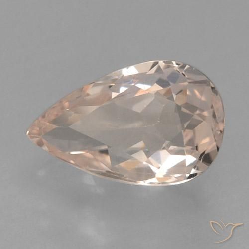 Morganita Rosado muy claro natural de 0.58 ct, En forma de pera, VVS