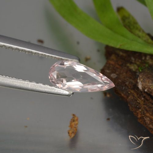 0.44ct Natural Rosado claro Morganita, En forma de pera, VVS-VS