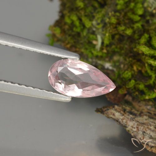 Morganita rosa natural de 0,66 ct, en forma de pera, VS