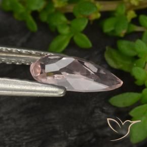 Morganita Rosado medio natural de 0.47 ct, En forma de pera, VS