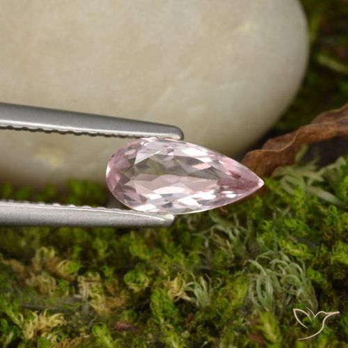 0.72ct Natural Rosado claro medio Morganita, En forma de pera, VVS
