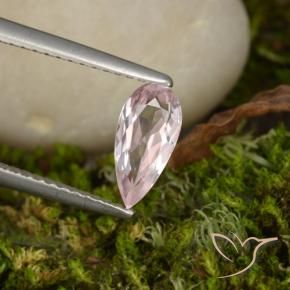 Morganita Rosado claro medio natural de 0.72 ct, En forma de pera, VVS