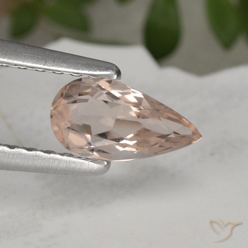 0.49ct Natural Rosado salmón Morganita, En forma de pera, VVS-VS